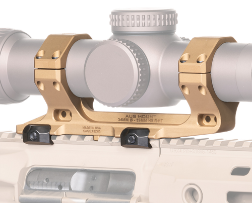 Reptilia LLC 100155 AUS Optic Mount FDE 7075-T6 Aluminum 34mm Tube Mil-Spec 1913 Picatinny Rail Mount