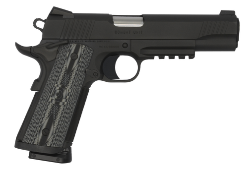 Colt Mfg O1080RGCCU CCU Rail Government 45 ACP 8+1 5" Stainless National Match Barrel, Matte Black DLC Serrated Stainless Steel Slide & Frame w/Picatinny Rail Black Scalloped G10 Grip, Ambidextrous
