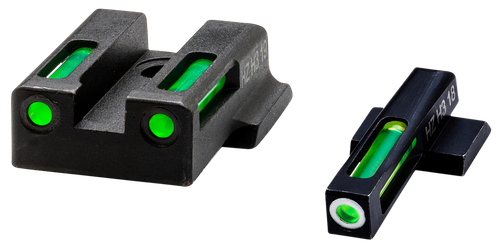 HiViz 9EZN321 LiteWave H3 Sight Set for S&W 9EZ Green Tritium White Outline Front Sight-Green Fiber Optic Rear Sight