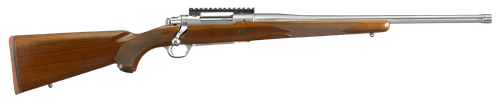 Ruger 57107 Hawkeye Hunter Full Size 308 Win 4+1 20"  Satin Stainless Steel Threaded Barrel, Picatinny Rail Steel Receiver, Fixed American Walnut w/Pistol Grip Stock