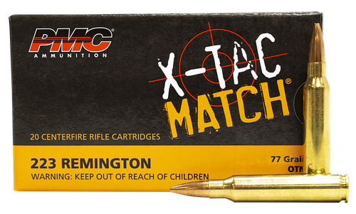 PMC 223XM X-Tac Match  223Rem 77gr Open Tip Match 20 Per Box/10 Case