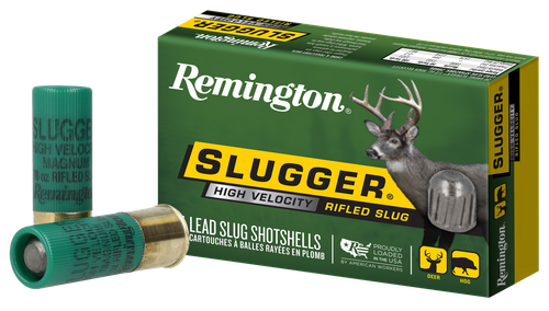 Remington Ammunition 28600 Slugger High Velocity 12 Gauge 2.75" 7/8 oz Rifled Slug Shot 5 Per Box/50 Cs