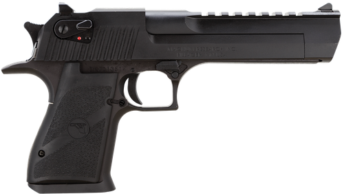 Magnum Research DE357 Desert Eagle Mark XIX 357 Mag Caliber with 6" Picatinny Rail Barrel, 9+1 Capacity, Overall  Black Finish Carbon Steel, Beavertail Frame, Serrated Slide &  Rubber Grip