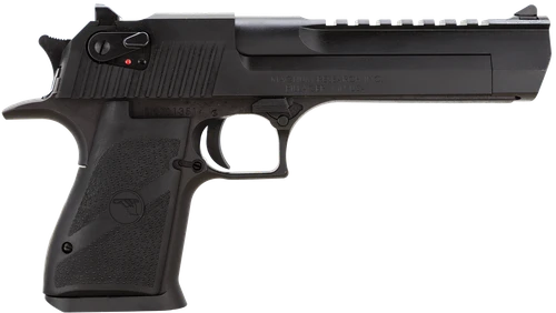 Magnum Research DE357 Desert Eagle Mark XIX 357 Mag Caliber with 6" Picatinny Rail Barrel, 9+1 Capacity, Overall  Black Finish Carbon Steel, Beavertail Frame, Serrated Slide &  Rubber Grip