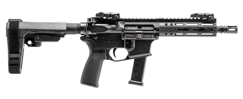 Alpha Foxtrot AA08X1HXX-XABK20 AFMG9  9mm Luger 20+1 7.50" Black QPQ Threaded Barrel, M-LOK Handguard, Black Anodized Aluminum Receiver w/Picatinny Rail, Black Polymer SB Tactical Brace, MFT Grip
