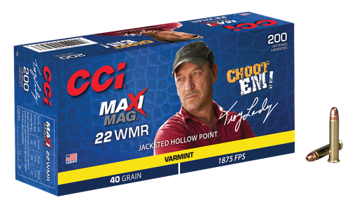 CCI 958 Maxi-Mag Varmint 22WMR 40gr Jacketed Hollow Point 200 Per Box/10 Case