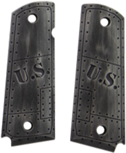 Hogue Govt. Model Aluminum - 1911 U.S. Green Distressed Grip