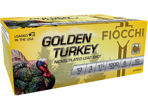 Fiocchi 123TRKC6 Golden Turkey  12Gauge 3" 1 3/4oz 6Shot 10 Per Box/10 Case