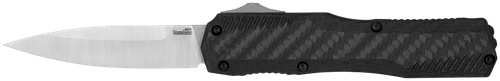 Kershaw 9000CF Livewire  3.35" OTF Dagger, Plain Black PVD CPM MagnaCut Steel Blade, Black Anodized Aluminum Handle