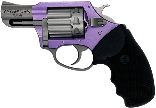 Charter Arms 52340 Pathfinder Lavender Lady Small Frame 22 WMR 8rd 2" Stainless Steel Barrel, Lavender Aluminum Frame, Stainless Cylinder, Black Finger Grooved Rubber Grip, Exposed Hammer