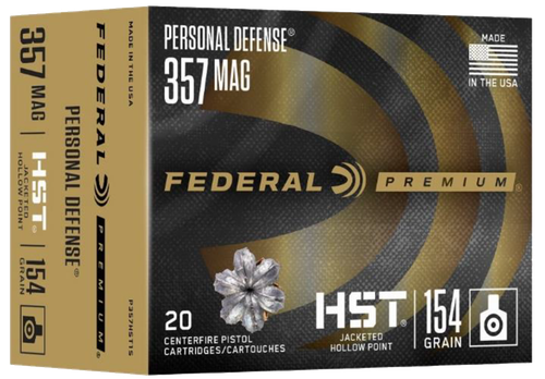 Federal P357HST1S Premium Personal Defense 357Mag 154gr HST Jacketed Hollow Point 20 Per Box/10 Case