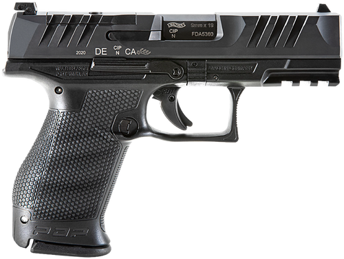 Walther Arms 2851229 PDP Compact Optic Ready 9mm Luger 4" 15+1 Black Black Steel Slide Performance Duty Textured Black Polymer Grip