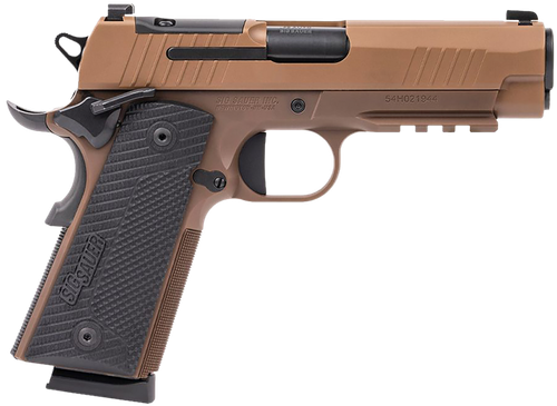 Sig Sauer 1911XCA45CXR3 1911 XCarry 45 ACP 8rd 5.75" Black DLC Coyote PVD Optic Ready Stainless Steel Slide Coyote PVD Black G10 Grip