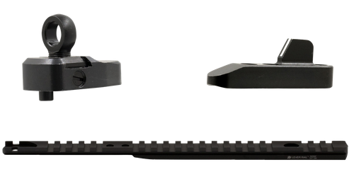 XS Sights ML10015 Marlin Optic Mounts & Ghost Ring WS Sight Sets  Black White Stripe Front, Ghost Rear for Marlin 1895