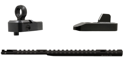 XS Sights ML10015 Marlin Optic Mounts & Ghost Ring WS Sight Sets  Black White Stripe Front, Ghost Rear for Marlin 1895