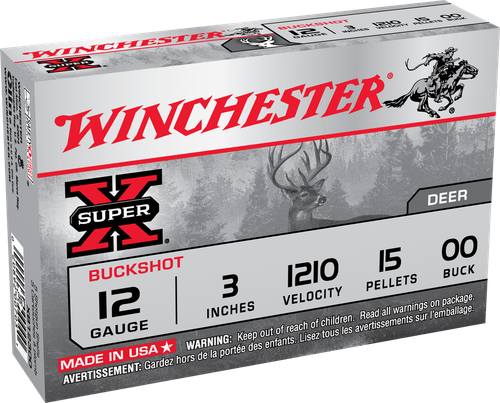 Winchester Ammo XB12300VP Super X  12Gauge 3" 15Pellets 00Buck Shot 15 Per Box/10 Case *Value Pack