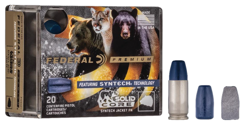 Federal P40SHC1 Premium  40S&W 200gr Solid Core Synthetic Flat Nose 20 Per Box/10 Case