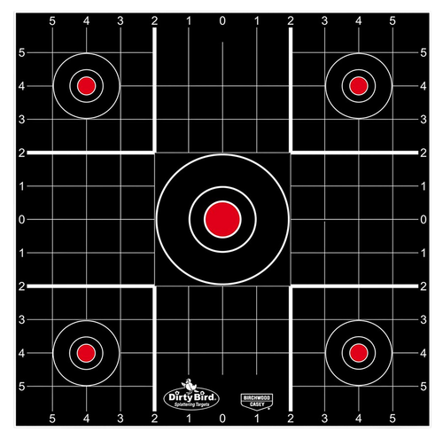 Birchwood Casey 35212 Dirty Bird  Bullseye Tagboard Hanging 12" Black/Red 12 PK