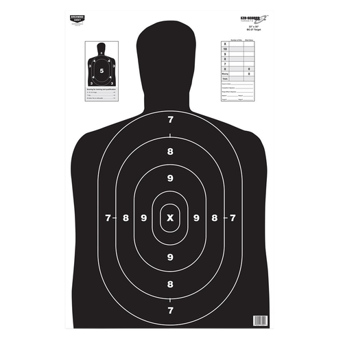 Birchwood Casey 37020 EZE-Scorer BC-27 Silhouette Paper Hanging 23" x 35" Black 5 Pack
