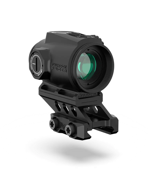 Swampfox Optics RMPS120RB Raider Micro Prism Black 1x 20mm Tube 6 MOA Green Dot Reticle Red Laser