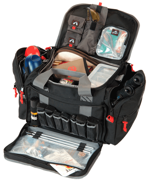 GPS Bags 2014LRB Large  Black Nylon w/ Lift Ports, Storage Pockets, Visual ID Storage System & Holds 5 Handguns or More & Ammo Includes 4 Ammo Dump Cups