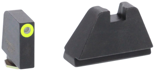 AmeriGlo GL682 Optic Compatible Sight Set for Glock  5XL Tall Green Tritium LumiGreen Outline Front Sight-Black Rear Sight
