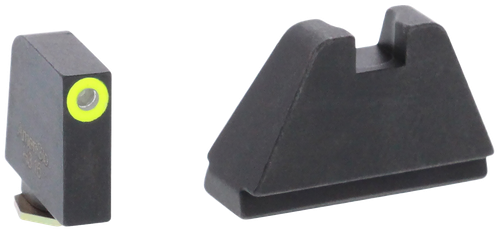 AmeriGlo GL682 Optic Compatible Sight Set for Glock  5XL Tall Green Tritium LumiGreen Outline Front Sight-Black Rear Sight