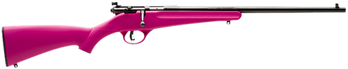 Savage Arms 13780 Rascal  Youth 22 LR 1rd 16.13" Matte Black Sporter Barrel, Matte Black Carbon Steel Receiver, Pink Fixed Synthetic Stock, Right Hand