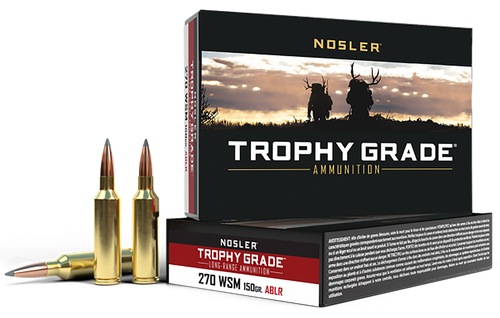 Nosler 60114 Trophy Grade Long-Range 270WSM 150gr Nosler Spitzer AccuBond Long Range 20 Per Box/10 Case
