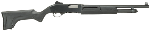 Stevens 19487 320 Security Full Size 12 Gauge Pump 3" 5+1 18.50" Matte Black Carbon Steel Barrel, Matte Black Aluminum Receiver, Fixed Matte Black Synthetic Stock, Ambidextrous