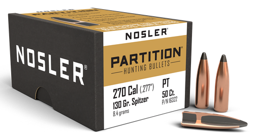 Nosler 16322 Partition  270Win 130gr Partition Spitzer 50/Box