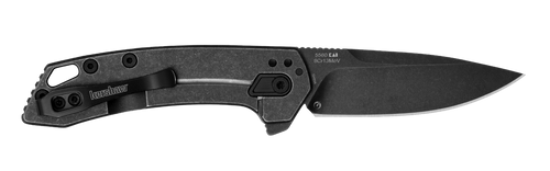 Kershaw  Radar  2.90" Folding Drop Point Plain Black Oxide Blackwash 8Cr13MoV SS Blade & Stainless Steel Handle Includes Pocket Clip