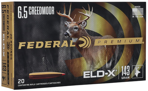 Federal P65CRDELDX1 Premium ELD-X 6.5Creedmoor 143gr 20 Per Box/10 Case