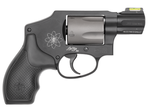 Smith & Wesson 163062 Model 340 Personal Defense 357 Mag Or 38 S&W Spl +P 1.88" Black Stainless Steel Barrel, 5rd Titanium Cylinder , Black Scandium Alloy J-Frame , HiViz Fiber Optic Green Front Sight