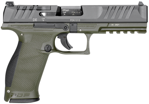 Walther Arms 2858398 PDP Optic Ready 9mm Luger 5" 18+1 Black Steel Slide Performance Duty Textured  Polymer Grip (Full Size)