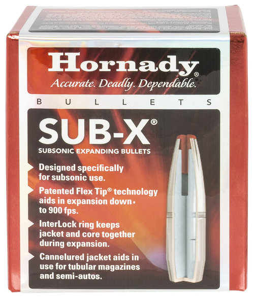 Hornady 30718 Sub-X  30 Cal 308 Cal 175 gr Subsonic eXpanding 100 Per Box/ 15 Case