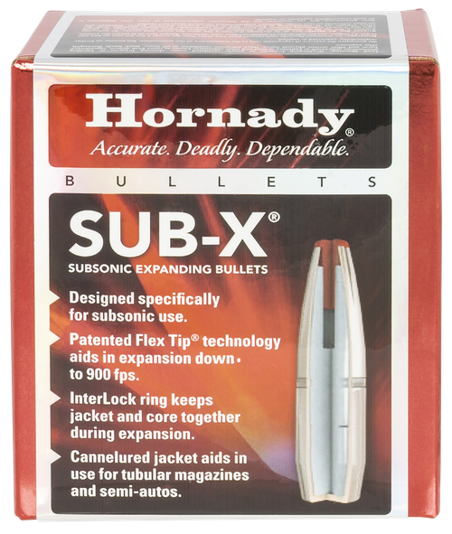 Hornady 30718 Sub-X  30 Cal 308 Cal 175 gr Subsonic eXpanding 100 Per Box/ 15 Case