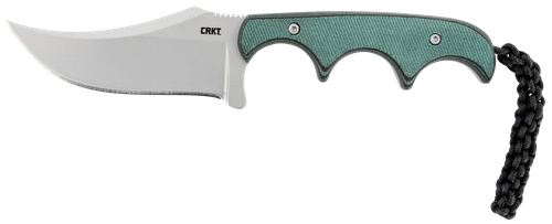 CRKT 2379 Minimalist Persian 2.76" Fixed Recurve Plain Bead Blasted 8Cr13MoV SS Blade/Green Contoured Resin Infused Fiber Handle Includes Lanyard/Sheath