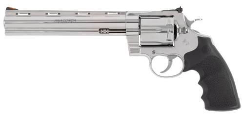 Colt Mfg ANACONDASP8RTS45C Anaconda  45 Colt (Long Colt) 6rd Shot 8" Stainless Vent Rib Barrel, Cylinder & Frame, Black Grip