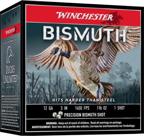 Winchester Ammo SWB1231 Bismuth  12Gauge 3" 1 3/8oz Tin Plated Bismuth 1Shot 25 Per Box/10 Case