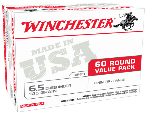 Winchester Ammo USA65CMVP USA Ready  6.5Creedmoor 125gr Open Tip 60 Per Box/4 Case *Value Pack