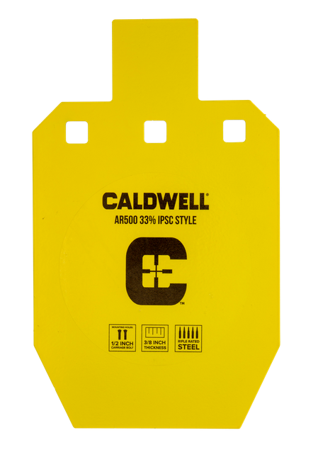 Caldwell 1116697 C  Yellow Powder Coat AR500 Steel 10" L x 6.1" W x 0.4" D 33% Hanging