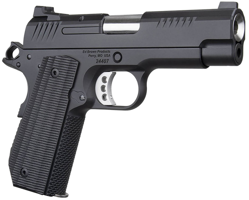 Ed Brown EVOKC9LW 1911 EVO KC Lightweight 9mm Luger 7+1 4" Stainless Bull Barrel, Black Gen4 Serrated Slide, Black Gen4 Carbon Steel Frame w/Beavertail, Black Grips