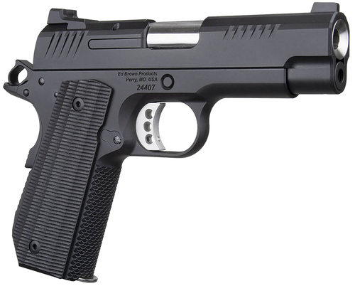 Ed Brown EVOKC9LW 1911 EVO KC Lightweight 9mm Luger 7+1 4" Stainless Bull Barrel, Black Gen4 Serrated Slide, Black Gen4 Carbon Steel Frame w/Beavertail, Black Grips