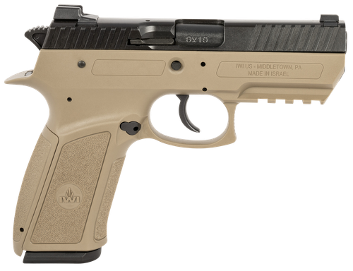 IWI US J941PSL9FDII Jericho 941 Enhanced 9mm Luger Caliber with 3.80" Barrel, 17+1 Capacity, Flat Dark Earth Finish Picatinny Rail Frame, Serrated Black Steel Slide & Polymer Grip