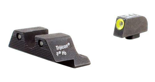 Trijicon 600540 HD Night Sights  Green/Tritium Yellow Outline Front Sight-Green Tritium Black Outline Rear Sight Glock Glock 17/17L/19 Standard Frame