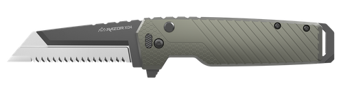 Outdoor Edge XDS430AC Razor XD4  3" Folding Serrated 420J2 SS Blade Green