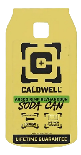 Caldwell 4002314   Rimfire/Handgun Yellow AR500 Steel Soda Can 1/4" Thick