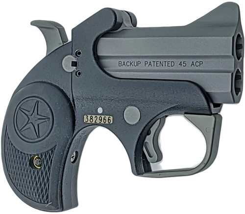 Bond Arms BABU Backup Original 45 ACP 2rd Shot 2.50" Bead Blasted/Anti-Glare Textured Steel Frame Black Rubber Grips