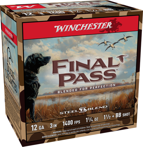 Winchester Ammo FP123BB15 Final Pass  12Gauge 3" 1 1/4oz BB/1.5Shot 25 Per Box/10 Case